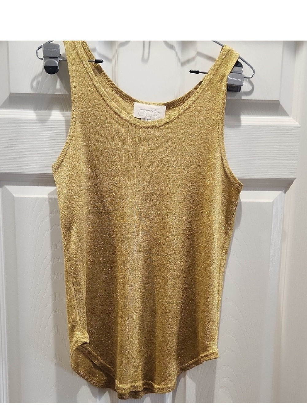 Cache Metallic Gold Tank Top Made in USA y2K vintage L